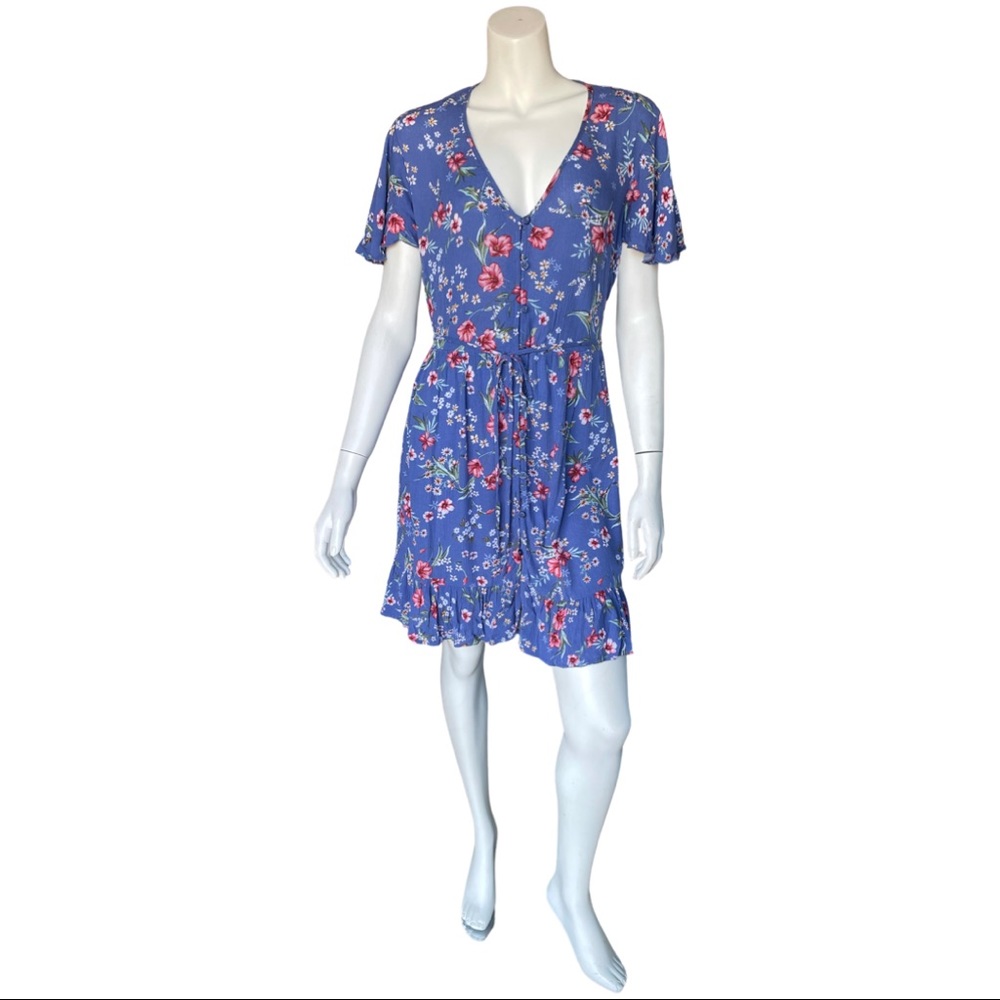 XHILARATION Blue Floral Mini Dress